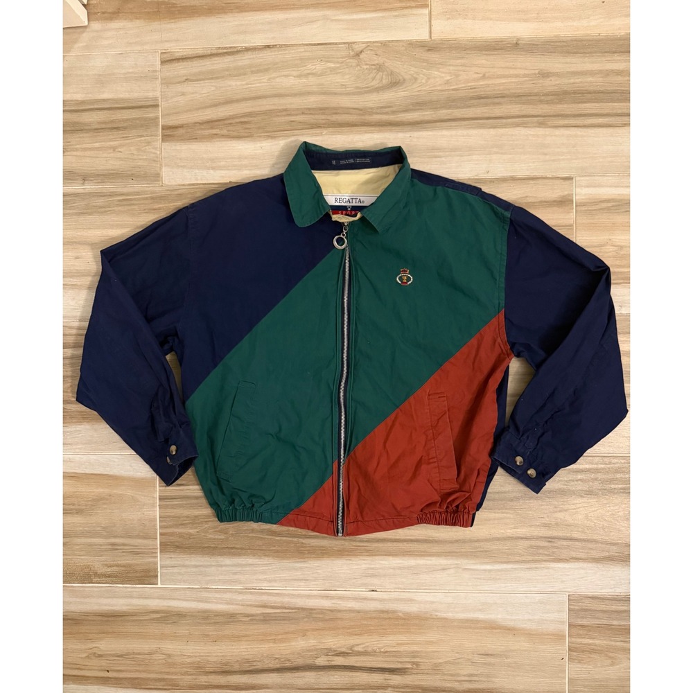 Regatta Sport Vintage Colorblock Windbreaker Jacket Mens Medium Navy Green Red